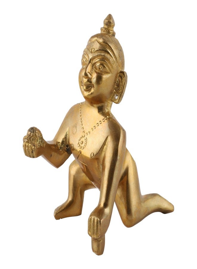 UAPAN Brass Laddu Gopal (8 CM_4 No Size, Gold),Idol - Image 3
